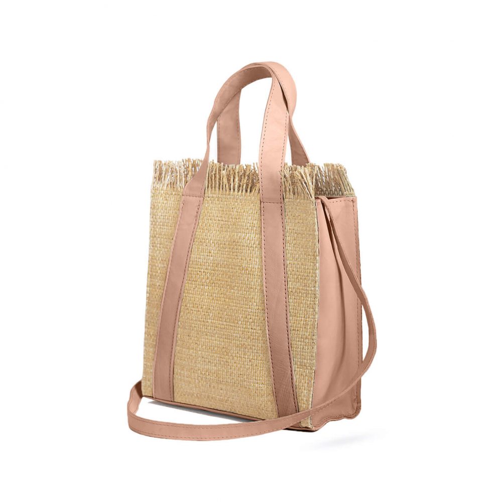 bolso mini shopper rosa palo